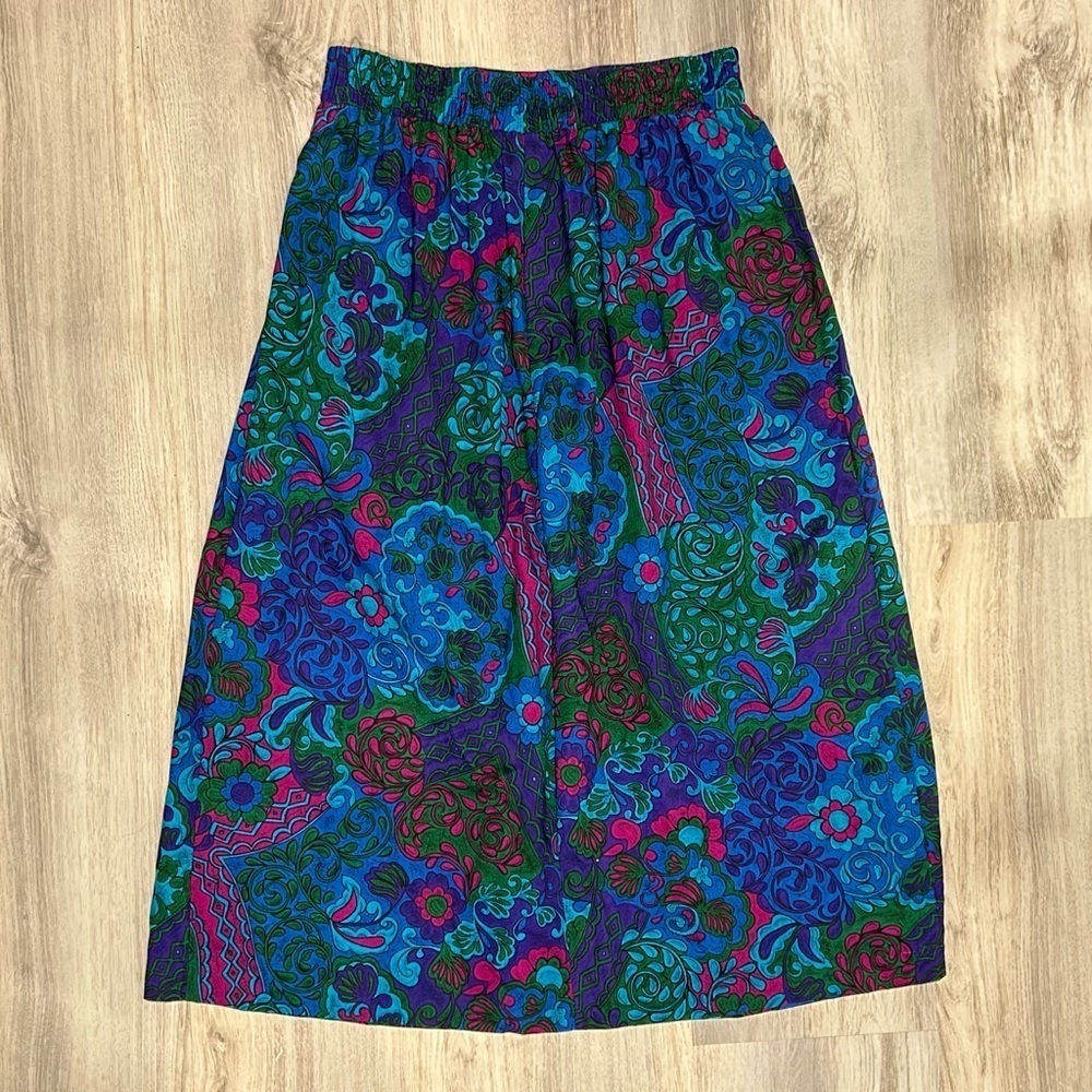 Vintage Norton McNaughton Colorful Jewel Tone Paisley Skirt USA Made Size 12 - Picture 6 of 6